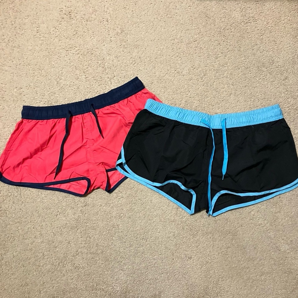 Cromer Resortwear Board Shorts (2) Black & Pink Blue Accents Women's Sz XL